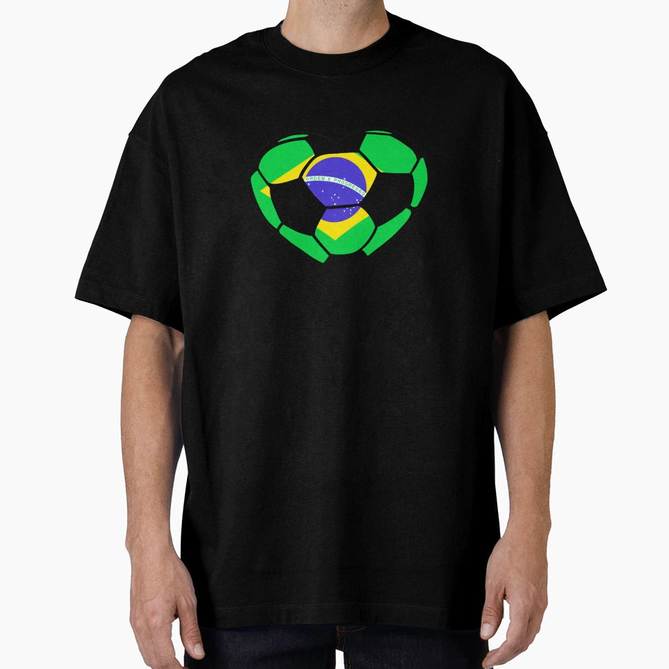 Football Love Brazil Soccer T-Shirt - Novelty Apparel for Adults - T-Shirt, Sweatshirt, Hoodie