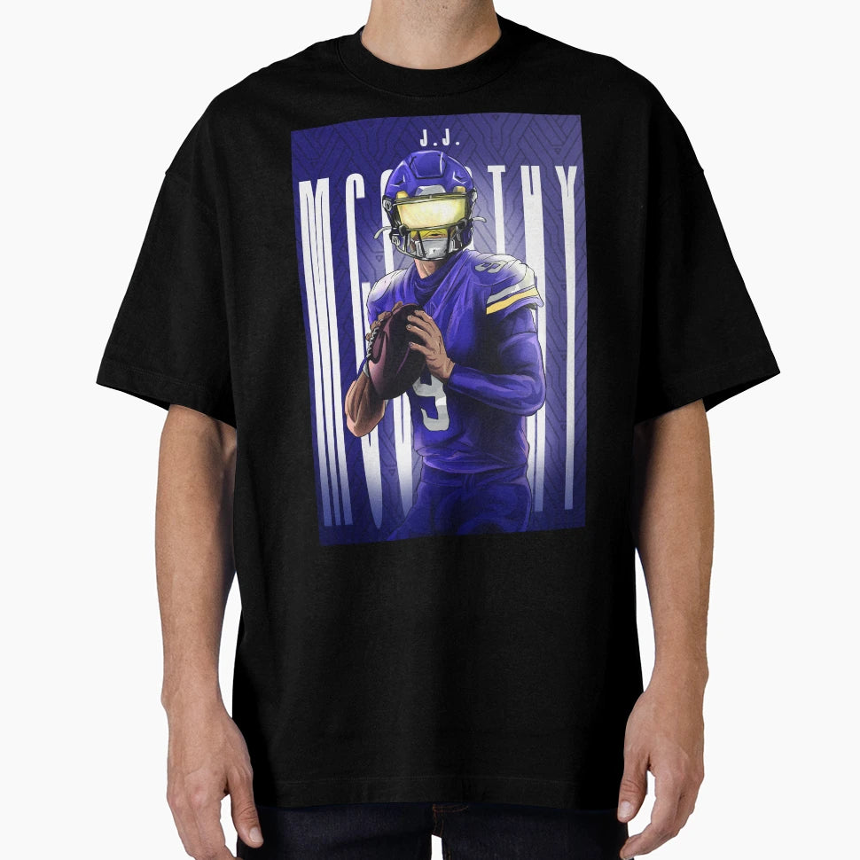 Minnesota Vikings Qb Jj Mccarthy T-Shirt - Graphic Print for Adults - T-Shirt, Sweatshirt, Hoodie