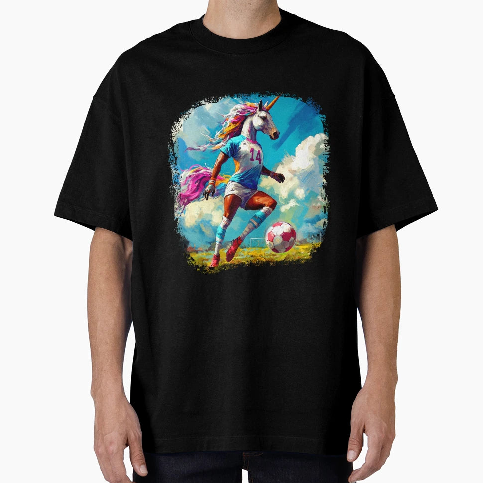 Unicorns Football Footballer Unicorn T-Shirt - Streetwear Style for Adults - T-Shirt, Sweatshirt, Hoodie