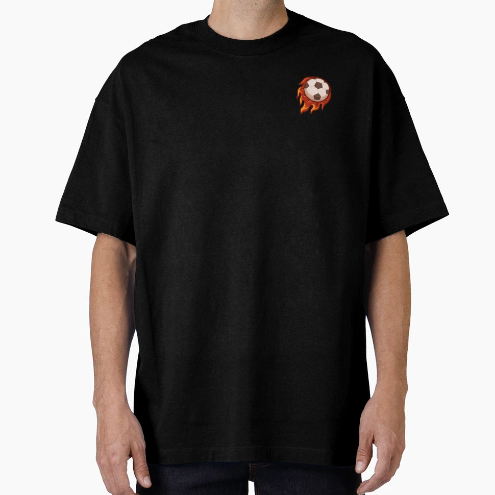 Soccer Ball Fire Sport Mascot Logo T-Shirt - Graphic Print for Adults - T-Shirt, Sweatshirt, Hoodie
