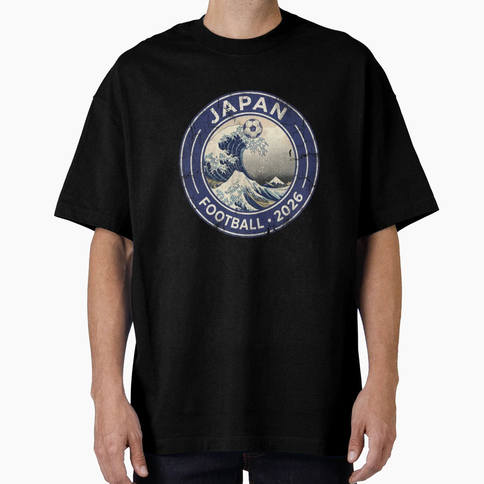 Japan 2026 Football Great Wave T-Shirt - Casual Everyday Wear for Adults - T-Shirt, Sweatshirt, Hoodie