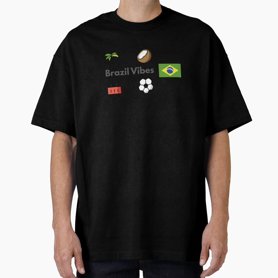 Brazil Vibes Tropical Football Samba T-Shirt - Graphic Print for Adults - T-Shirt, Sweatshirt, Hoodie