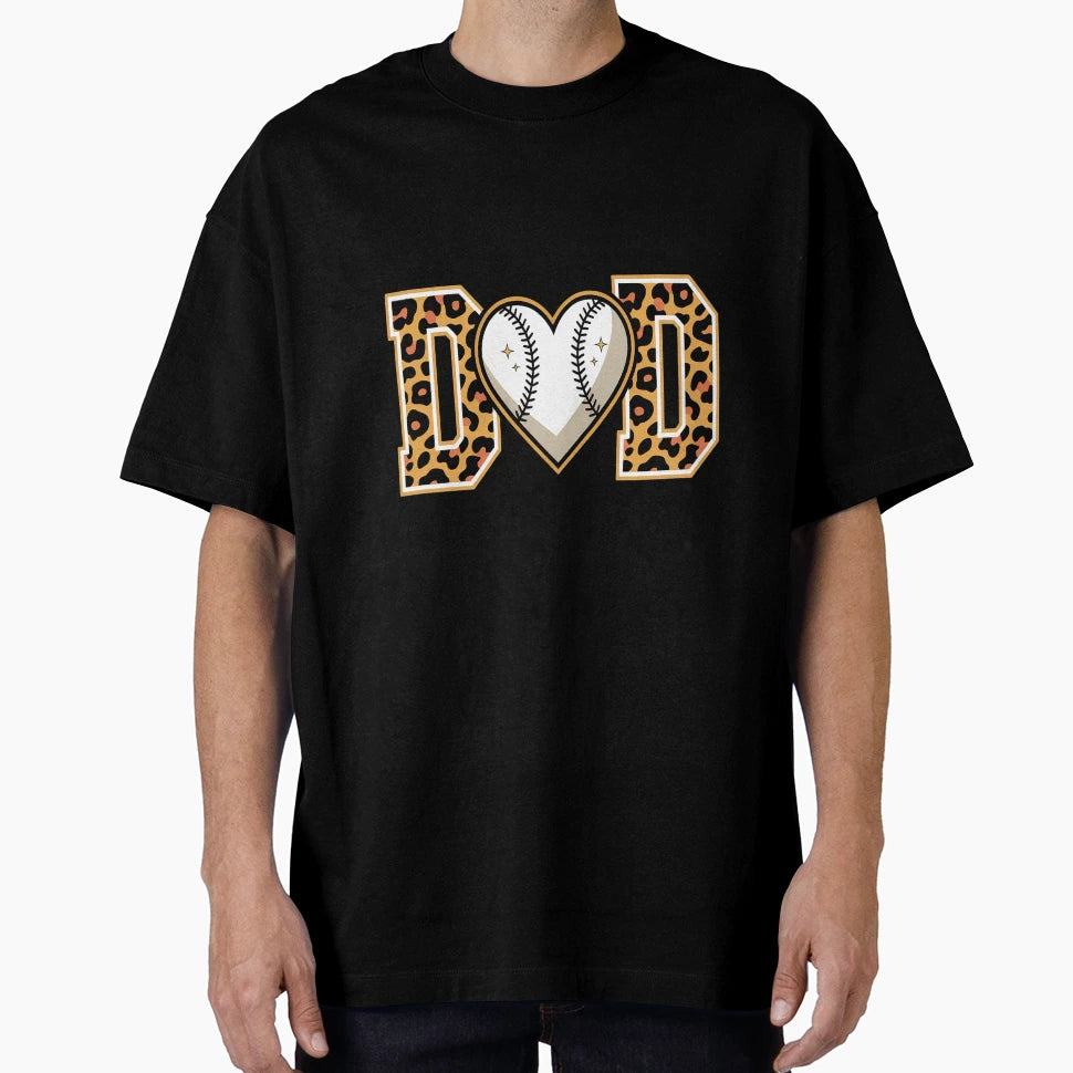 Leopard Baseball Dad Heart Sport T-Shirt - Casual Everyday Wear for Adults - T-Shirt, Sweatshirt, Hoodie