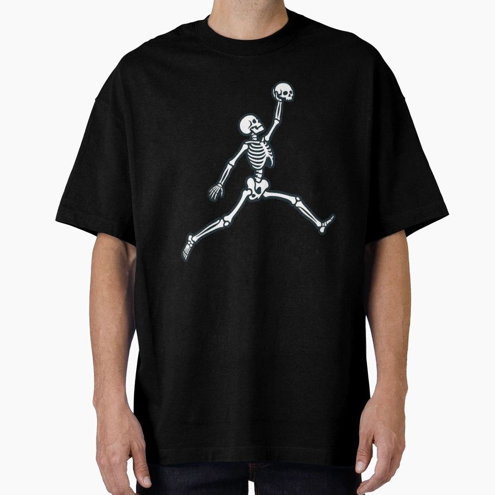 Skeleton Jump Streetwear Minimal Sport T-Shirt - Custom Art Print Men Women - T-Shirt, Sweatshirt, Hoodie