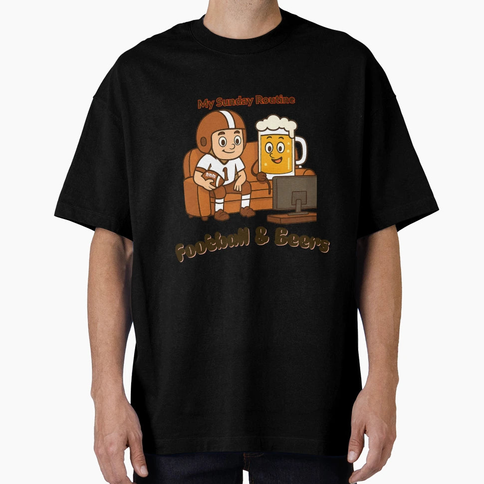 Cleveland Browns My Sunday Routine T-Shirt - Streetwear Style for Adults - T-Shirt, Sweatshirt, Hoodie