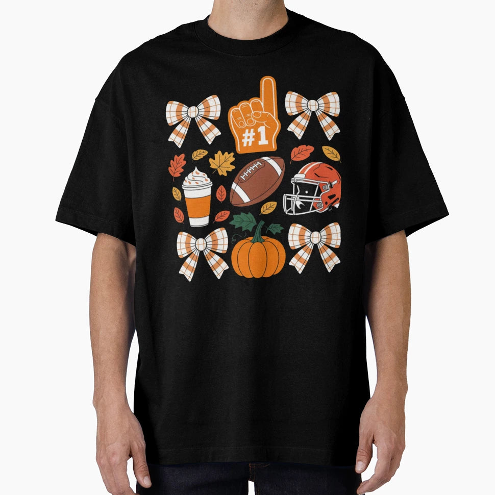 Football Pumpkin Season Thanksgiving T-Shirt - Trendy Graphic Unisex - T-Shirt, Sweatshirt, Hoodie