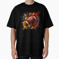 Red And Yellow Football Burst Artwork T-Shirt - Unique Graphic Unisex - T-Shirt, Sweatshirt, Hoodie