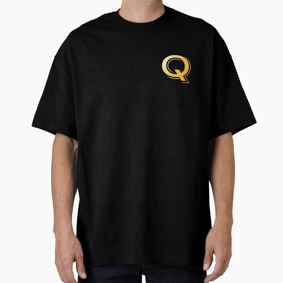 Gold Monogram Initial Letter Q T-Shirt - Unique Graphic Men Women - T-Shirt, Sweatshirt, Hoodie