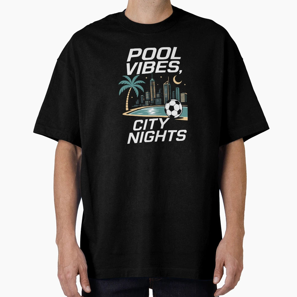 Pool Vibes City Nights T-Shirt - Minimalist Print for Adults - T-Shirt, Sweatshirt, Hoodie