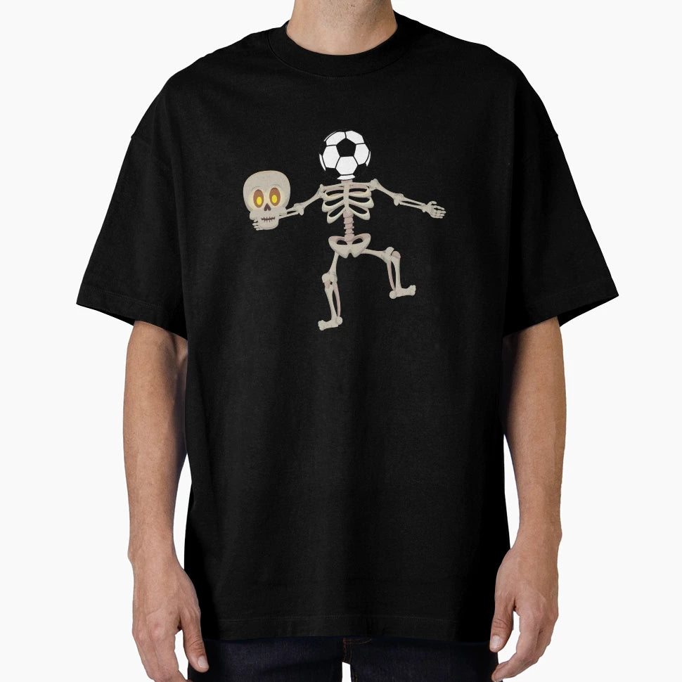 Funny Skeleton Holding Head Soccer T-Shirt - Custom Art Print for Adults - T-Shirt, Sweatshirt, Hoodie