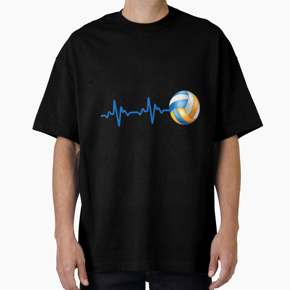 Volleyball Lover Heartbeat Volleyball T-Shirt - Streetwear Style Men Women - T-Shirt, Sweatshirt, Hoodie