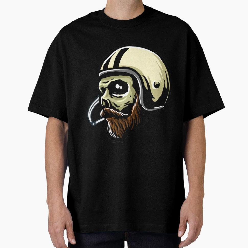 Smoking Skull Helmet T-Shirt - Novelty Apparel Men Women - T-Shirt, Sweatshirt, Hoodie