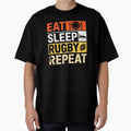 Eat Sleep Rugby Repeat Rugby T-Shirt - Custom Art Print for Adults - T-Shirt, Sweatshirt, Hoodie