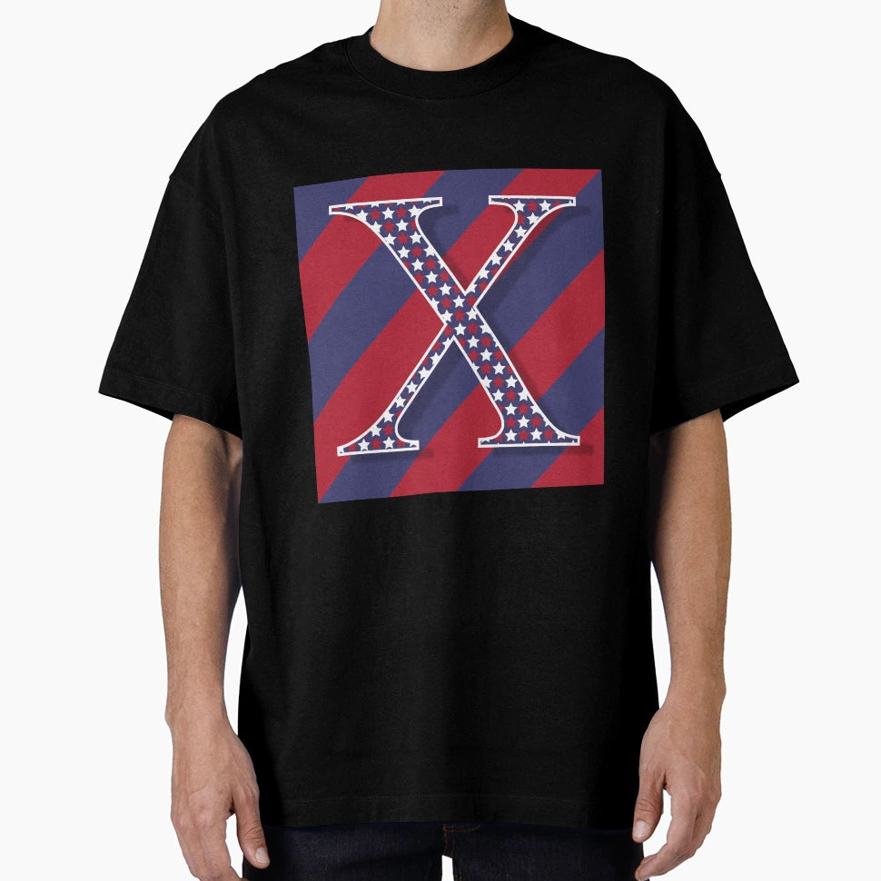 Letter X Americana Old Glory Red And T-Shirt - Custom Art Print Men Women - T-Shirt, Sweatshirt, Hoodie