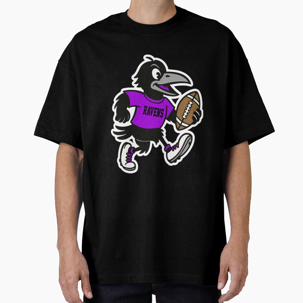 Raven Football Mascot T-Shirt - Graphic Print Unisex - T-Shirt, Sweatshirt, Hoodie