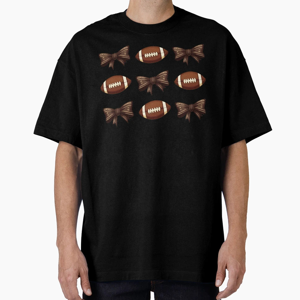 Coquette Bow Pumpkin American Football T-Shirt - Trendy Graphic Men Women - T-Shirt, Sweatshirt, Hoodie