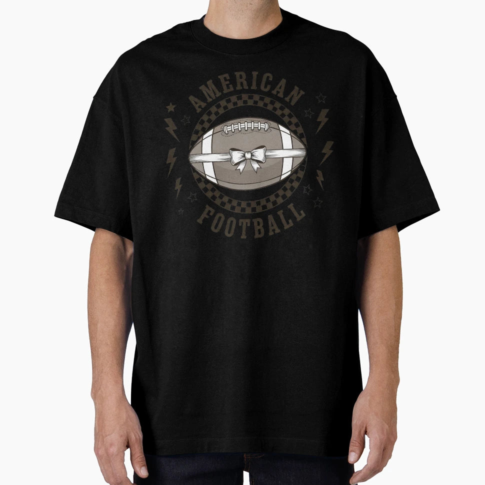 American Football Bow Feminine Sports T-Shirt - Unique Graphic for Adults - T-Shirt, Sweatshirt, Hoodie