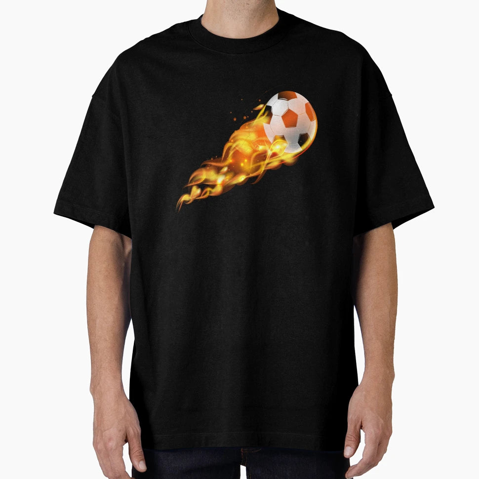 Fudbal Soccer Ball Fire T-Shirt - Casual Everyday Wear for Adults - T-Shirt, Sweatshirt, Hoodie