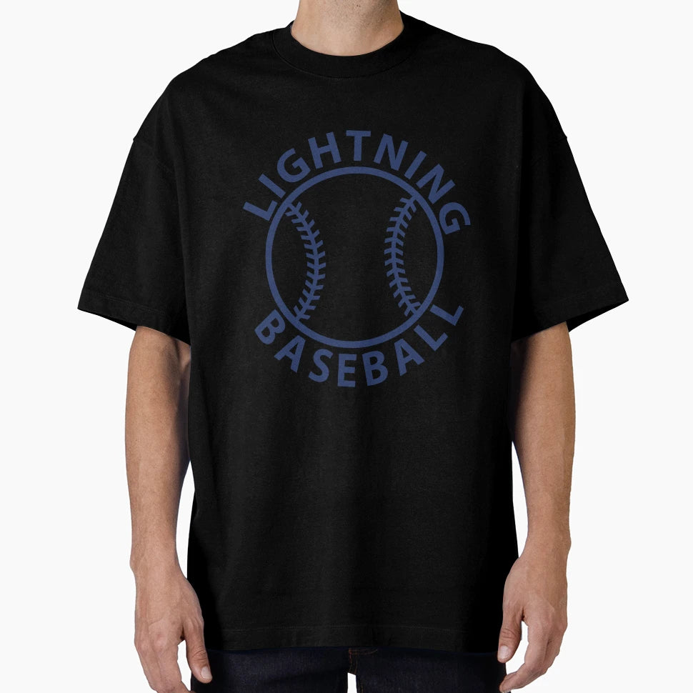 Lightning Blue Circle Baseball T-Shirt - Streetwear Style Men Women - T-Shirt, Sweatshirt, Hoodie
