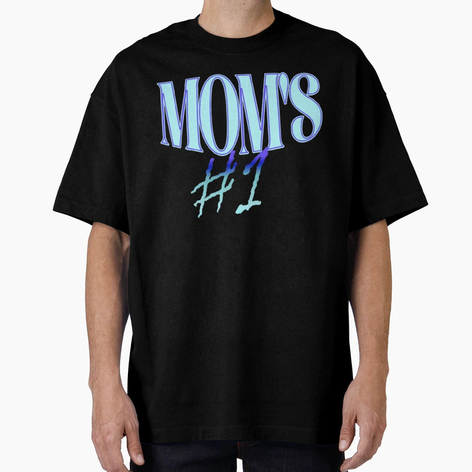 Moms 1 Text Based T-Shirt - Fun Novelty Design for Adults - T-Shirt, Sweatshirt, Hoodie