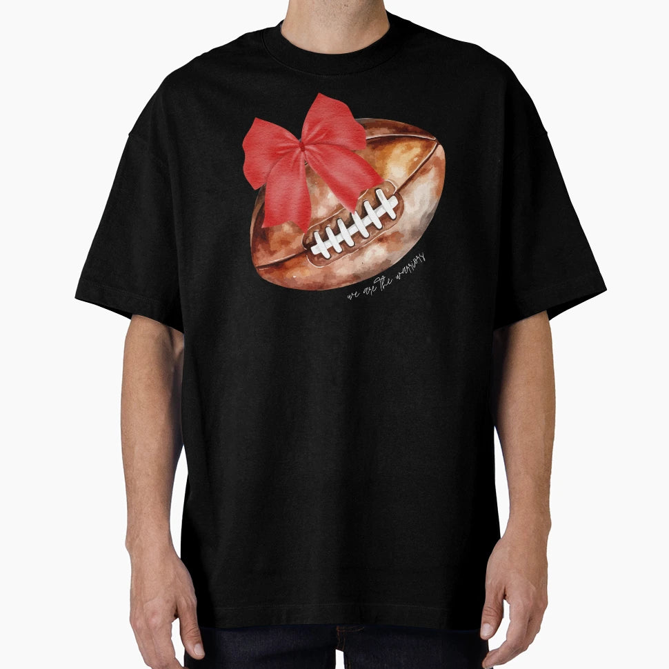 Football Mom Red Coquette Bows Rugby T-Shirt - Streetwear Style Men Women - T-Shirt, Sweatshirt, Hoodie