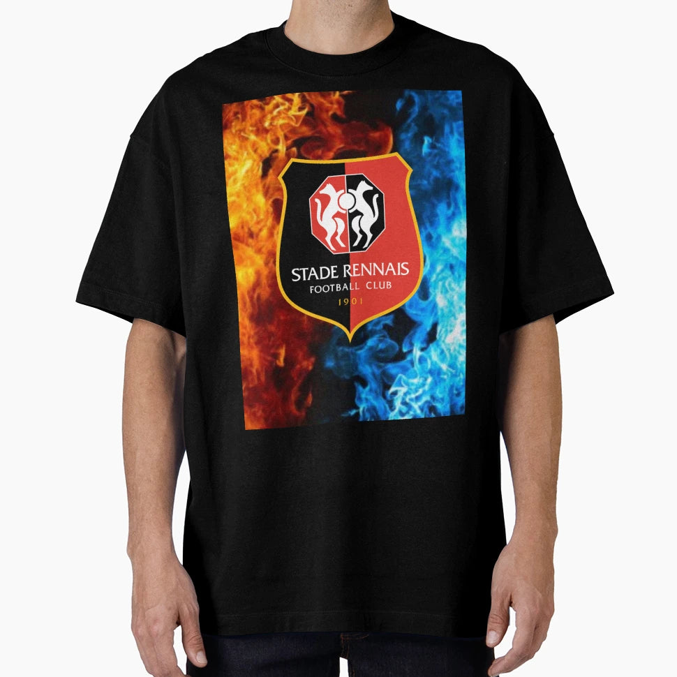 Rennes Fires Blue Stadium T-Shirt - Trendy Graphic Men Women - T-Shirt, Sweatshirt, Hoodie
