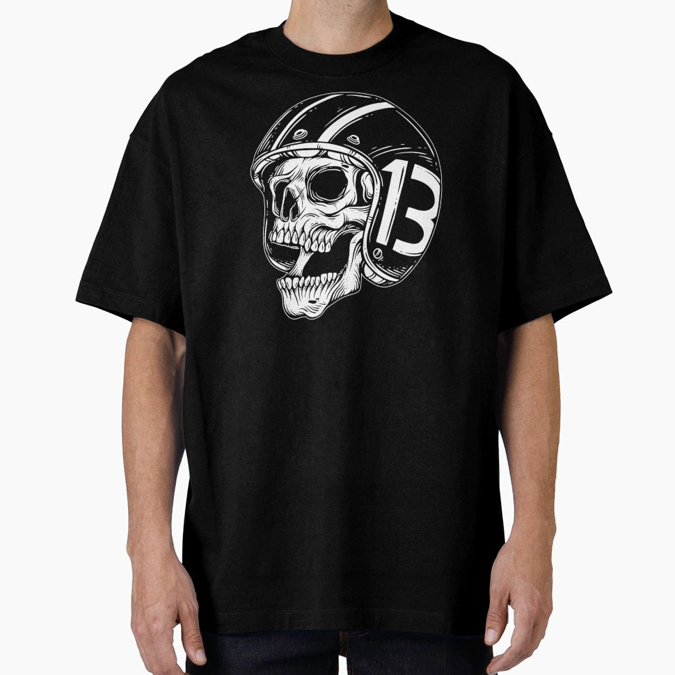Skull Rider Bikers Tattoo Helmet T-Shirt - Custom Art Print for Adults - T-Shirt, Sweatshirt, Hoodie