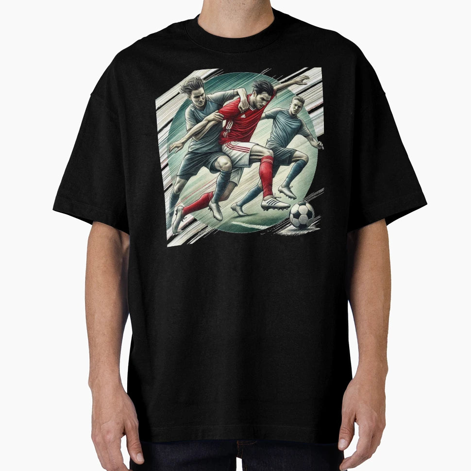 Clash Pitch Intense Soccer Showdown T-Shirt - Fun Novelty Design for Adults - T-Shirt, Sweatshirt, Hoodie
