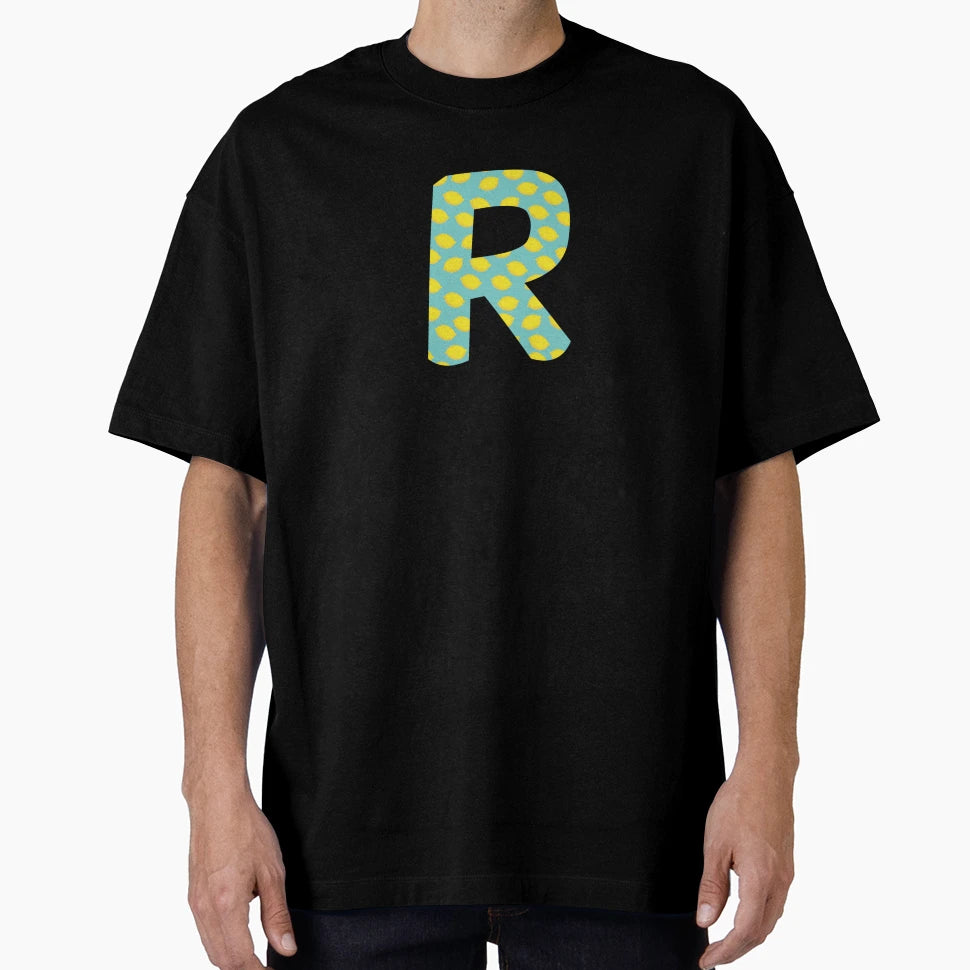 Lemon Summer Monogram Alphabet Letter R T-Shirt - Minimalist Print Unisex - T-Shirt, Sweatshirt, Hoodie
