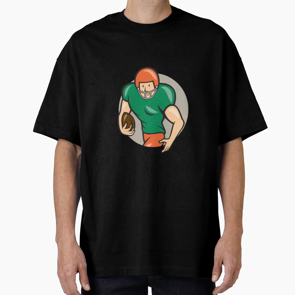 American Football Running Back Circle T-Shirt - Custom Art Print Men Women - T-Shirt, Sweatshirt, Hoodie