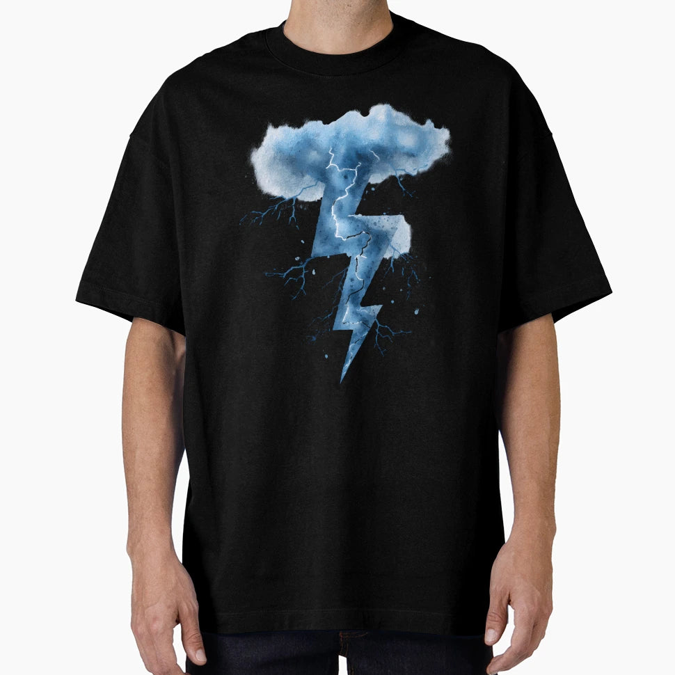 Blue Thunderstorm Lightning Bolt T-Shirt - Novelty Apparel for Adults - T-Shirt, Sweatshirt, Hoodie