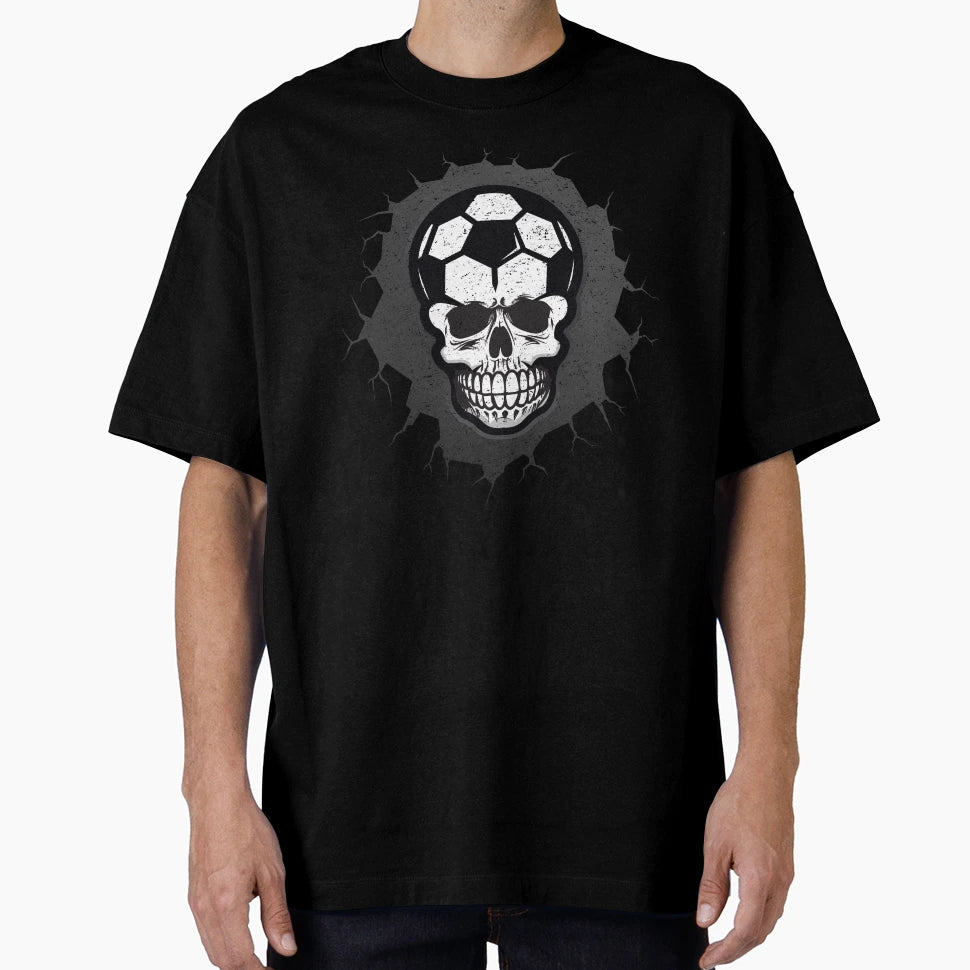 Halloween Soccer Skull T-Shirt - Fun Novelty Design for Adults - T-Shirt, Sweatshirt, Hoodie