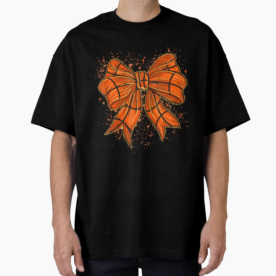 Basketball Coquette Bow Basketball T-Shirt - Minimalist Print for Adults - T-Shirt, Sweatshirt, Hoodie