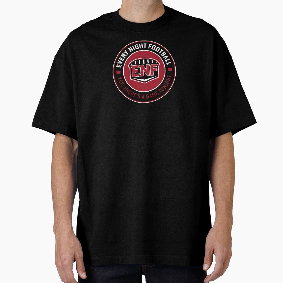 Every Night Football Circular Slogan Black T-Shirt - Graphic Print Unisex - T-Shirt, Sweatshirt, Hoodie