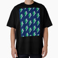 Green Lightning Blue Background T-Shirt - Novelty Apparel for Adults - T-Shirt, Sweatshirt, Hoodie