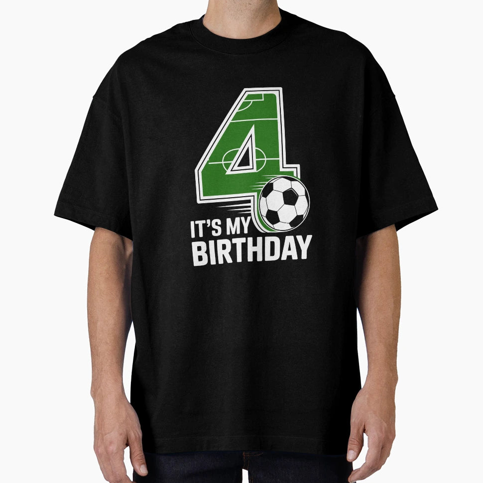 Fourth Birthday Soccer T-Shirt - Unique Graphic Men Women - T-Shirt, Sweatshirt, Hoodie