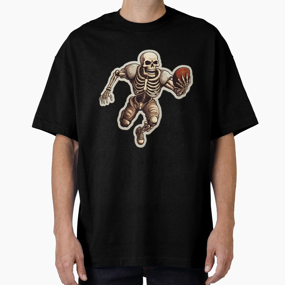 Skeleton Football Player Skeleton T-Shirt - Minimalist Print Men Women - T-Shirt, Sweatshirt, Hoodie