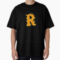 Fire Letter R Typography Flaming T-Shirt - Trendy Graphic Men Women - T-Shirt, Sweatshirt, Hoodie