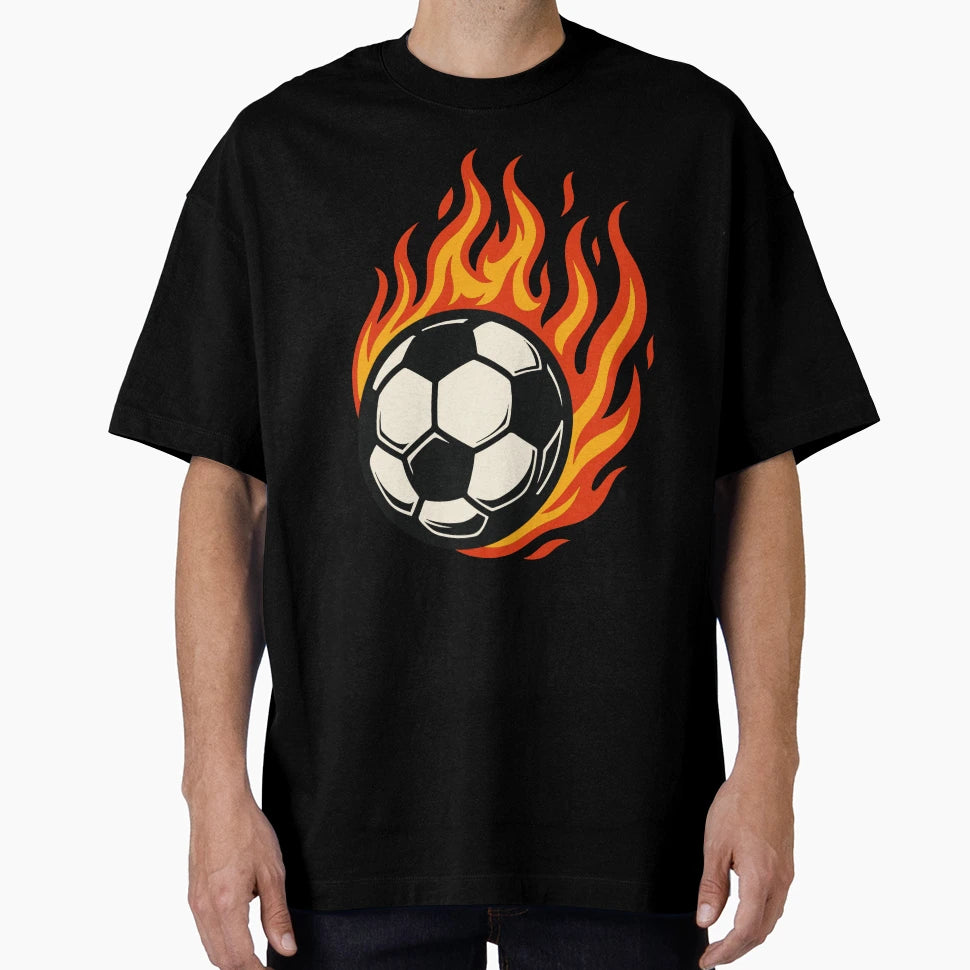 Soccer Ball Fire T-Shirt - Fun Novelty Design Unisex - T-Shirt, Sweatshirt, Hoodie