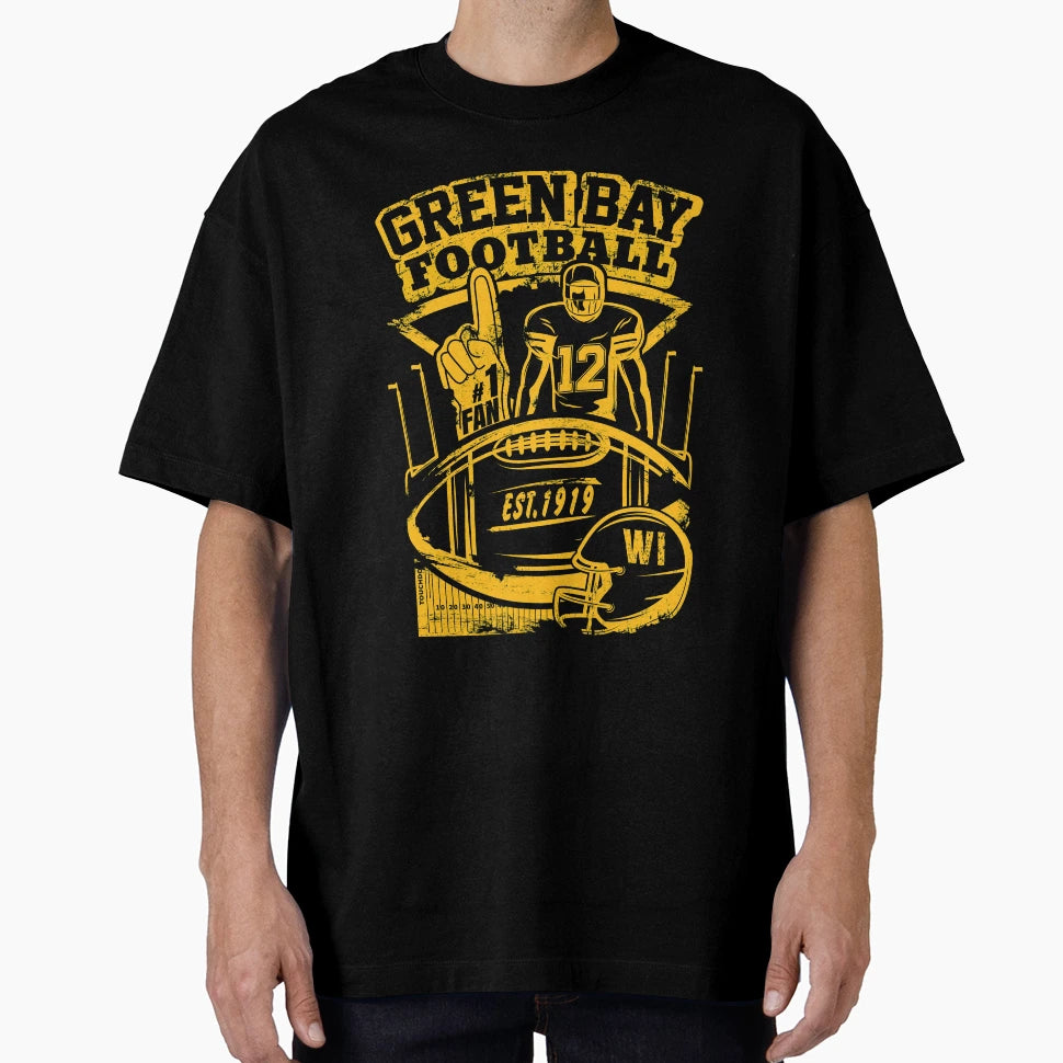 Green Bay Wisconsin Football Distressed T-Shirt - Aesthetic Graphic Unisex - T-Shirt, Sweatshirt, Hoodie