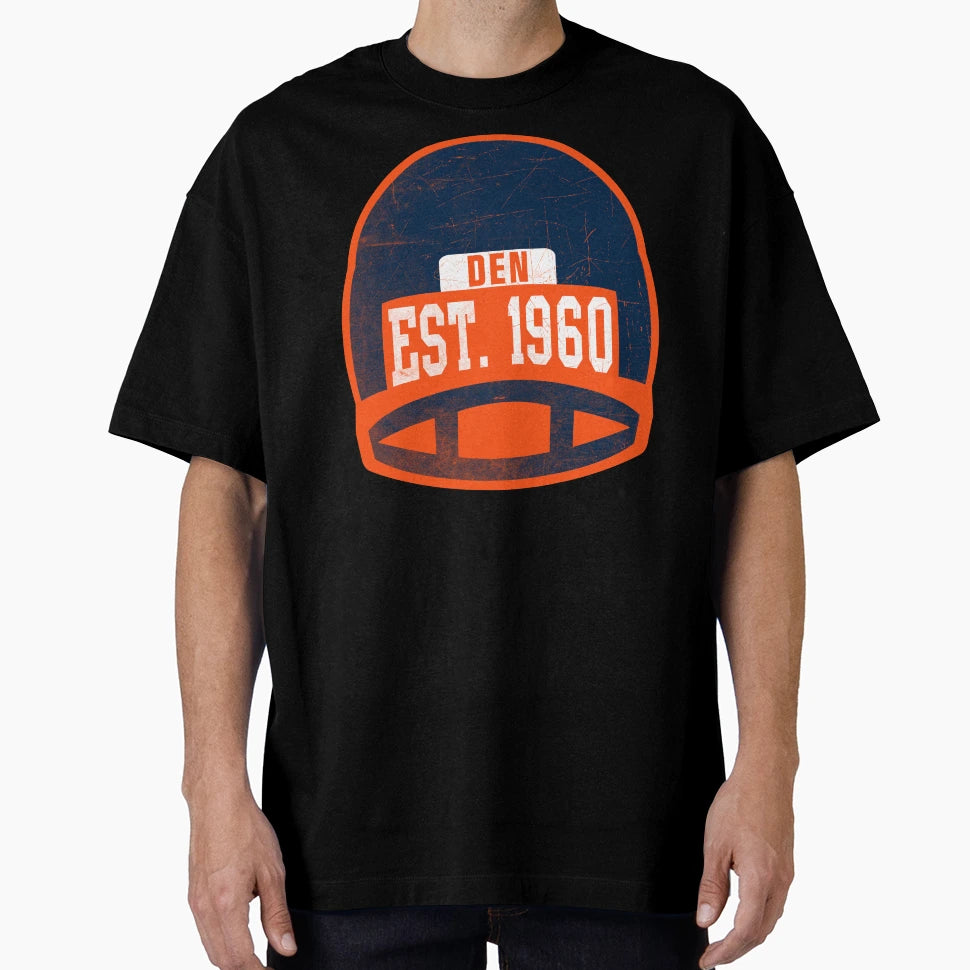 Denver Throwback Football Helmet T-Shirt - Minimalist Print Unisex - T-Shirt, Sweatshirt, Hoodie