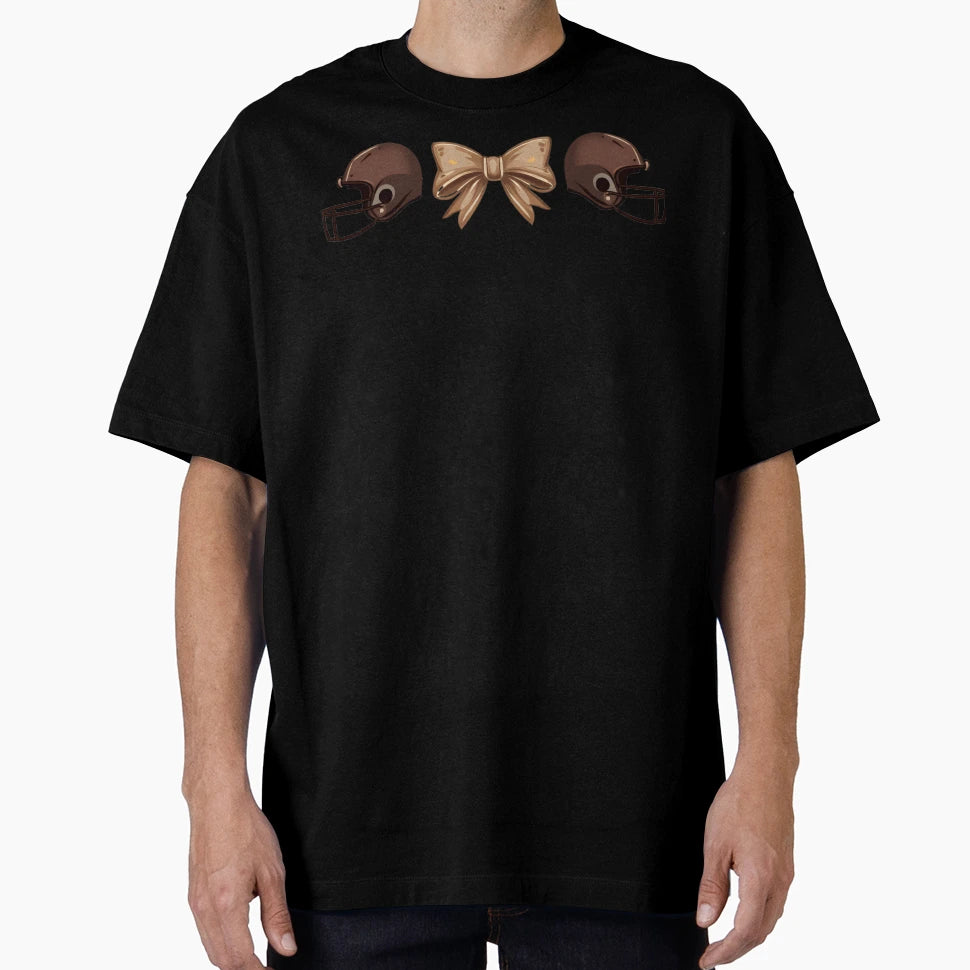 Coquette Bow Pumpkin American Football T-Shirt - Novelty Apparel Unisex - T-Shirt, Sweatshirt, Hoodie