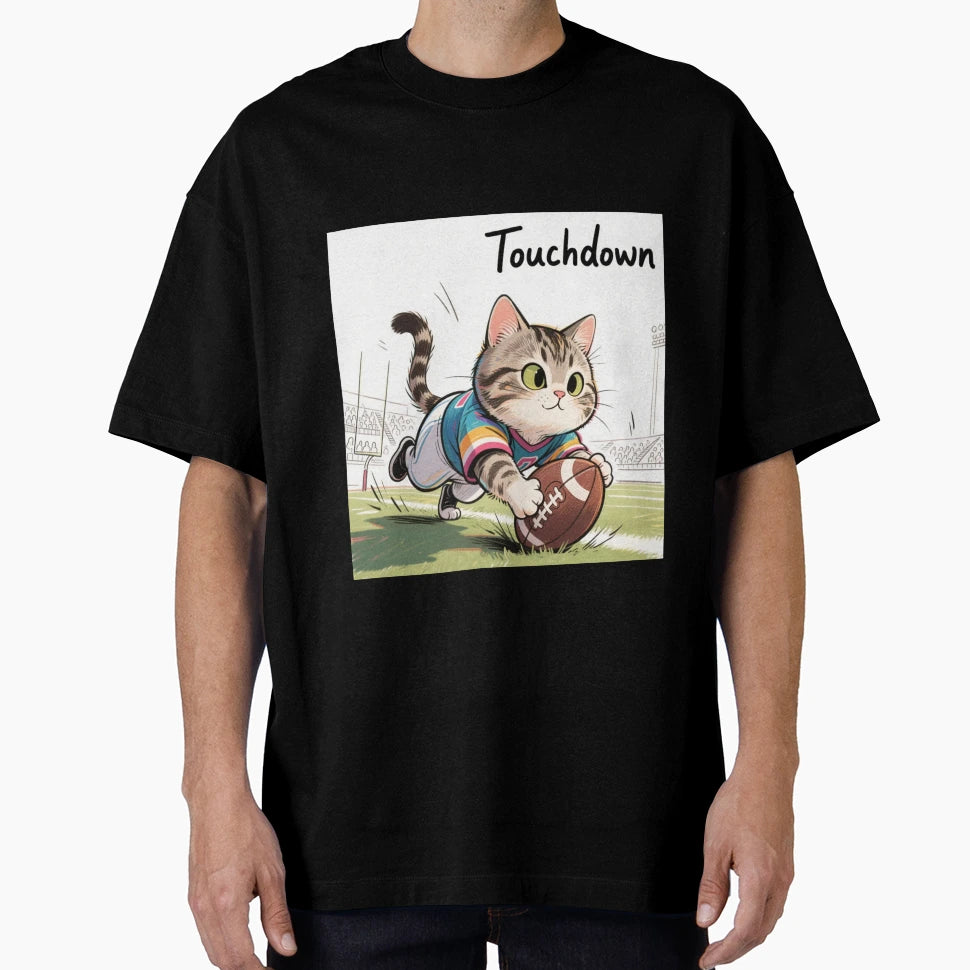 Kitty Touchdown3 T-Shirt - Fun Novelty Design Unisex - T-Shirt, Sweatshirt, Hoodie