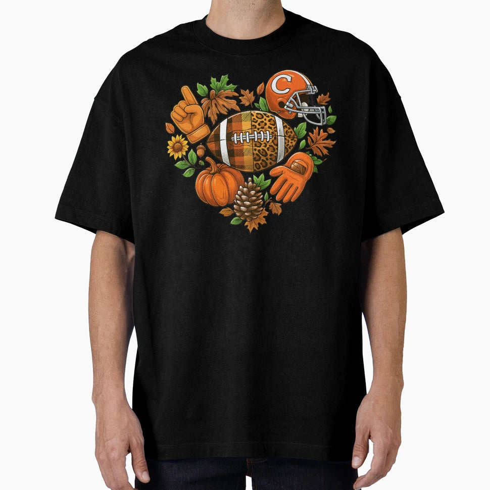 Football Fall Floral Game Day T-Shirt - Trendy Graphic Men Women - T-Shirt, Sweatshirt, Hoodie