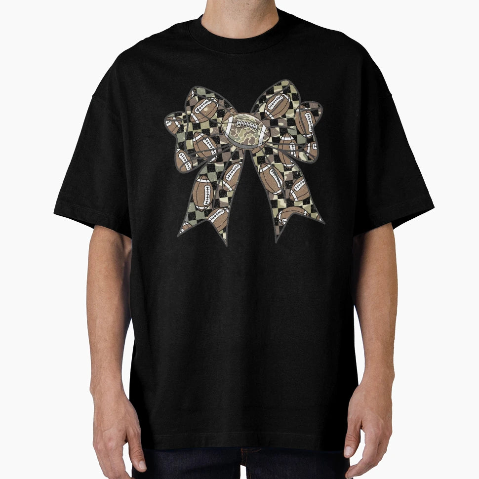 Checkered Football Coquette T-Shirt - Novelty Apparel for Adults - T-Shirt, Sweatshirt, Hoodie