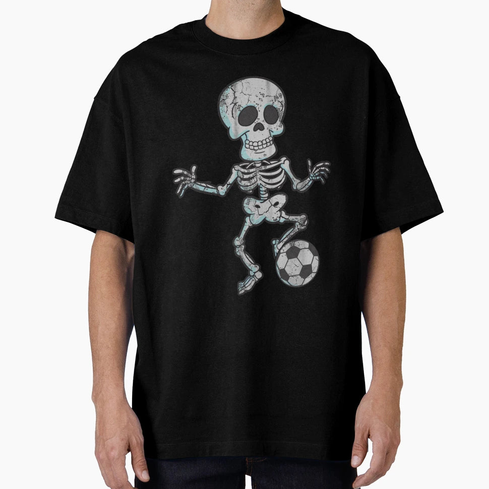 Halloween Soccer Skeleton Sports T-Shirt - Custom Art Print Unisex - T-Shirt, Sweatshirt, Hoodie