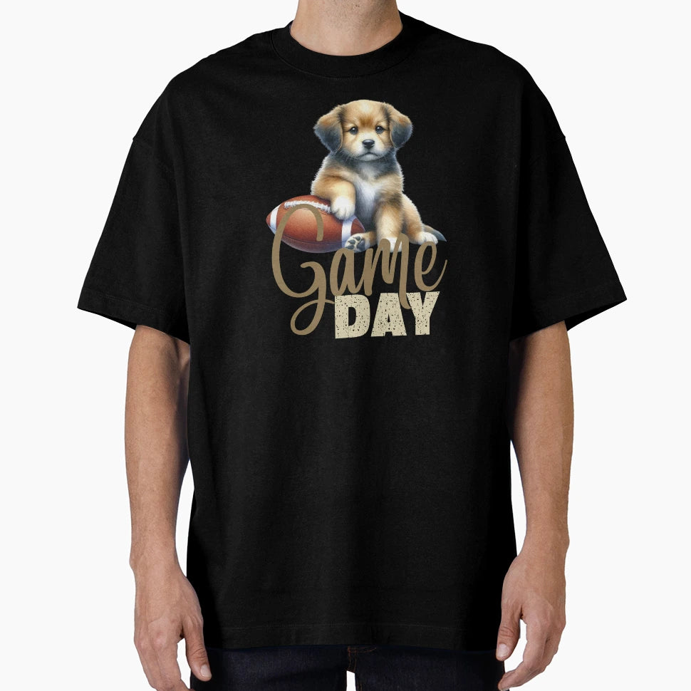 Puppy Football Game Day T-Shirt - Minimalist Print Unisex - T-Shirt, Sweatshirt, Hoodie