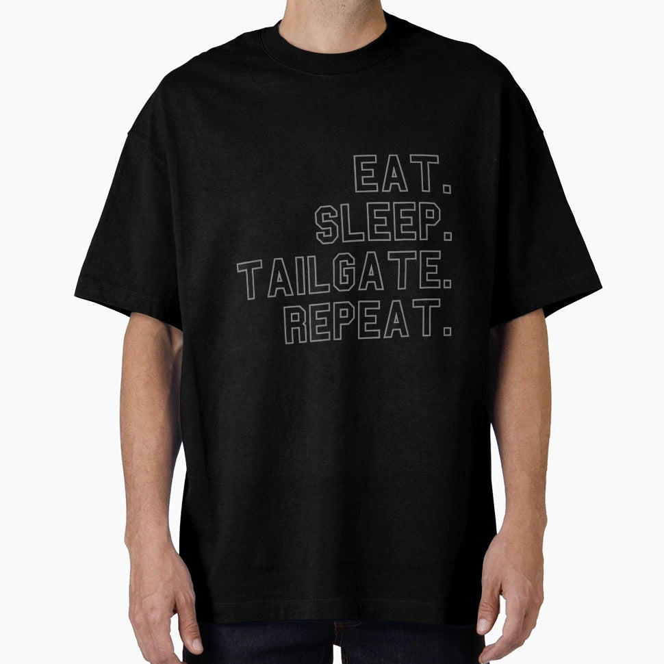 Eat Sleep Tailgate Repeat School Pride T-Shirt - Unique Graphic for Adults - T-Shirt, Sweatshirt, Hoodie
