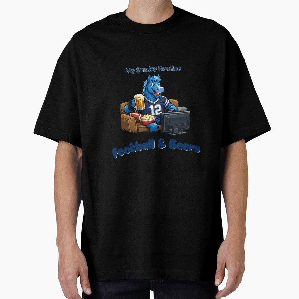 Indianapolis Colts Sunday Routine T-Shirt - Minimalist Print Unisex - T-Shirt, Sweatshirt, Hoodie