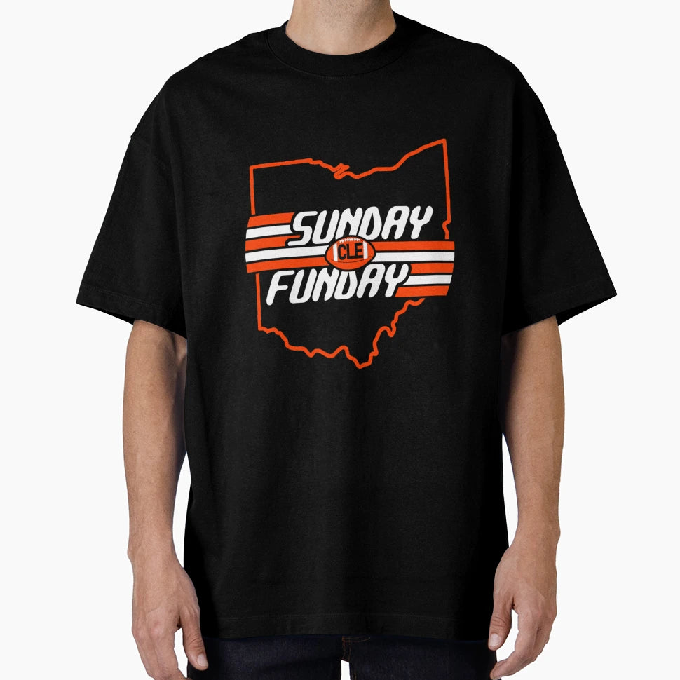 Cleveland Football Fan Sunday Fun Day T-Shirt - Custom Art Print Men Women - T-Shirt, Sweatshirt, Hoodie
